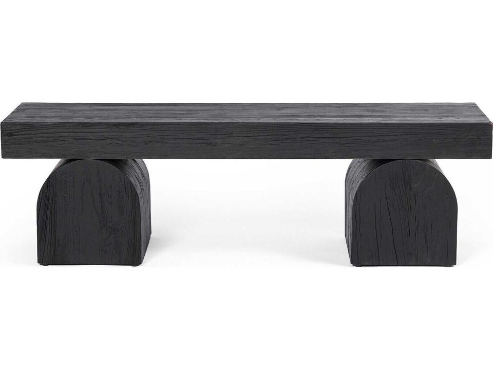 Keane Reclaimed Elm Bench in Black Finish