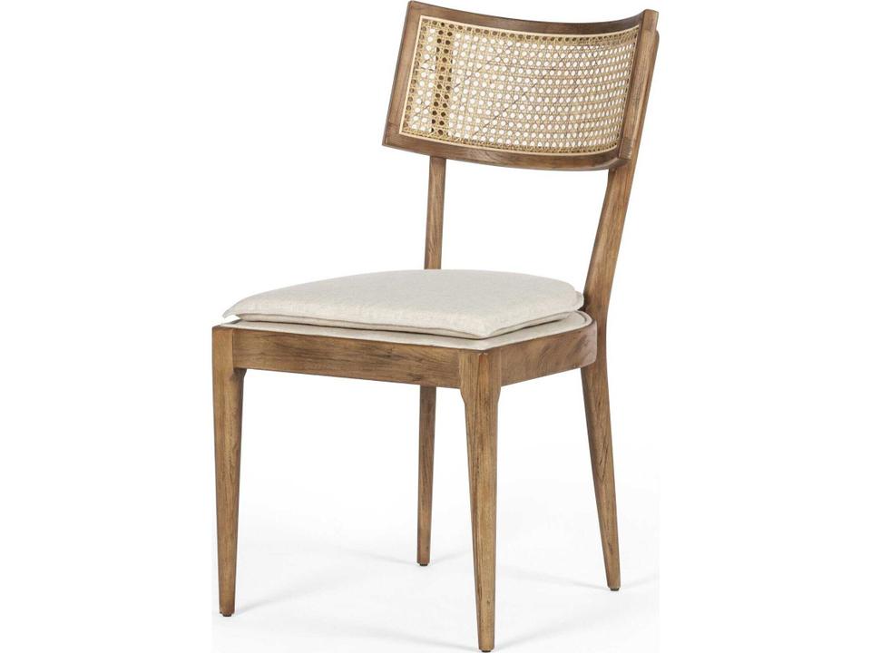 Britt Upholstered Dining Side Chair in Toasted Nettlewood with Savile Flax