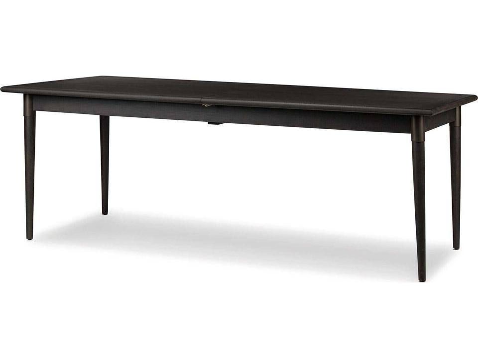 Patten Harper Rectangular Wood Extension Dining Table in Black Mango Veneer