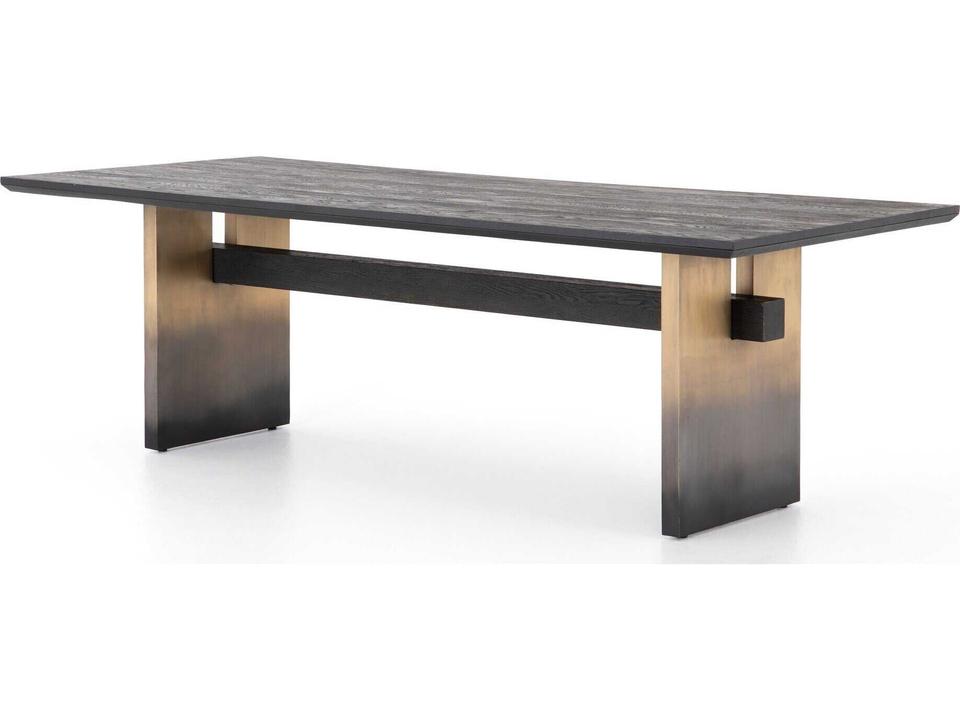 Brennan Rectangle 94-Inch Dining Table in Worn Black Oak