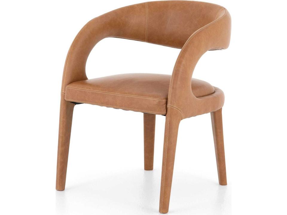 Hawkins Top-Grain Leather Dining Armchair in Sonoma Butterscotch