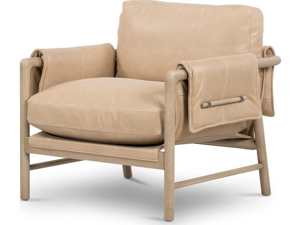 Belfast Harrison Brown Leather Accent Chair