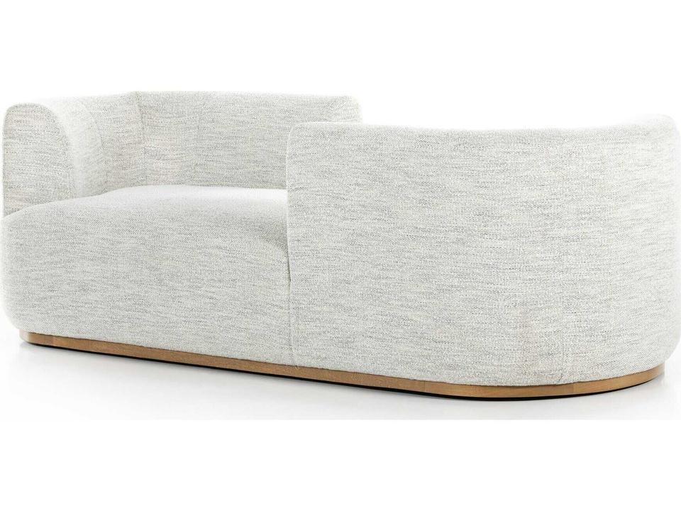 Deandra Tete A Tete Chaise in Merino Cotton Performance Fabric and Weathered Umber
