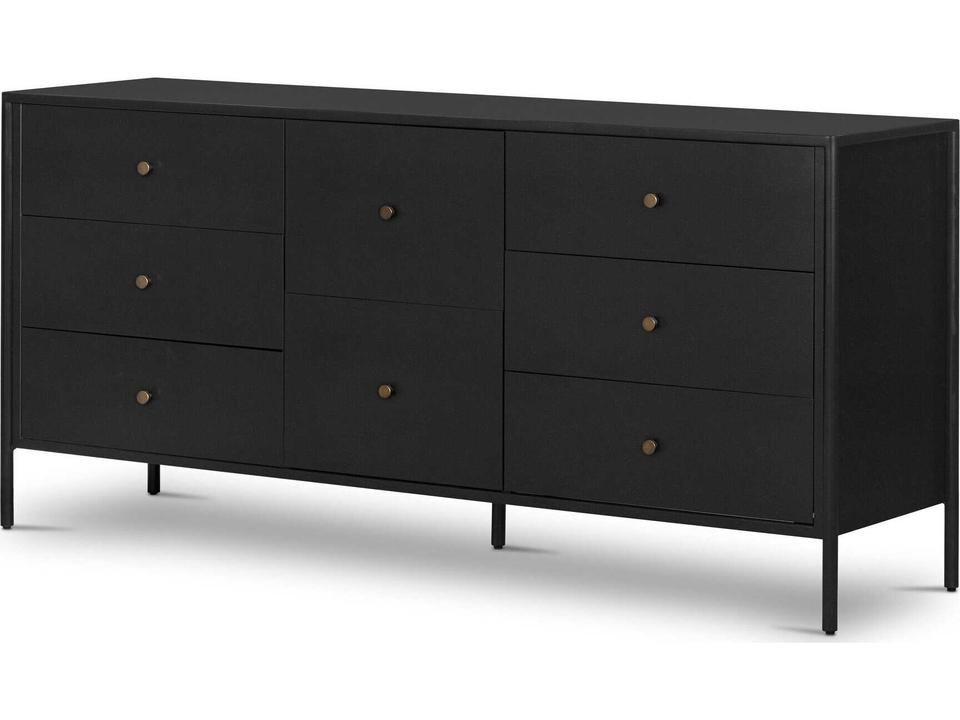 Bolton Soto 8-Drawer Dresser in Black Iron with Weathered Bronze