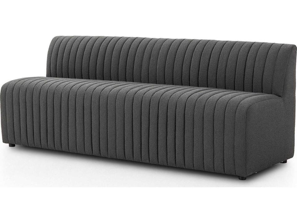 Grayson Augustine FIQA Boucle Charcoal Upholstered Dining Bench