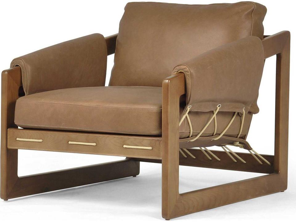 Allston Dustin Top-Grain Leather Accent Chair in Palermo Cognac