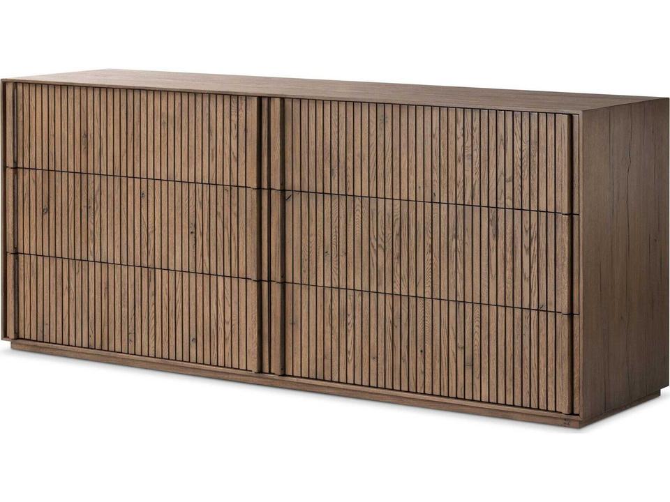 Bina Leo Rustic Grey 6 Drawer Dresser