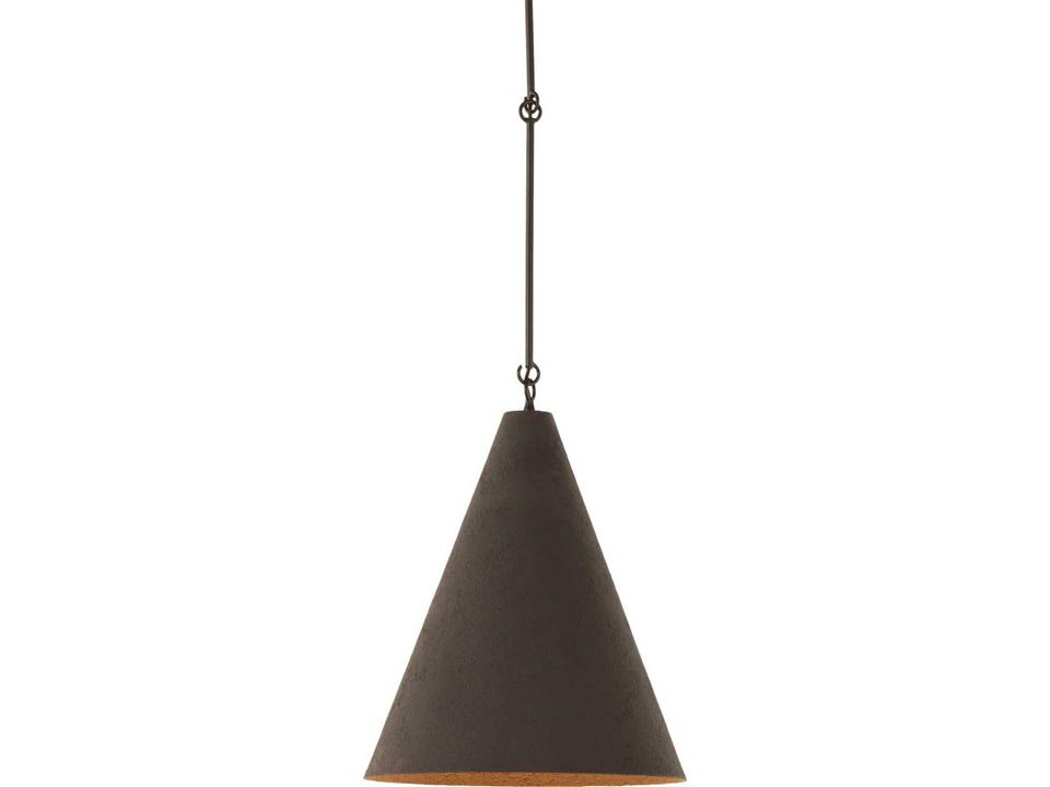 Hutton 1-Light Matte Black Plaster Antiqued Iron Pendant