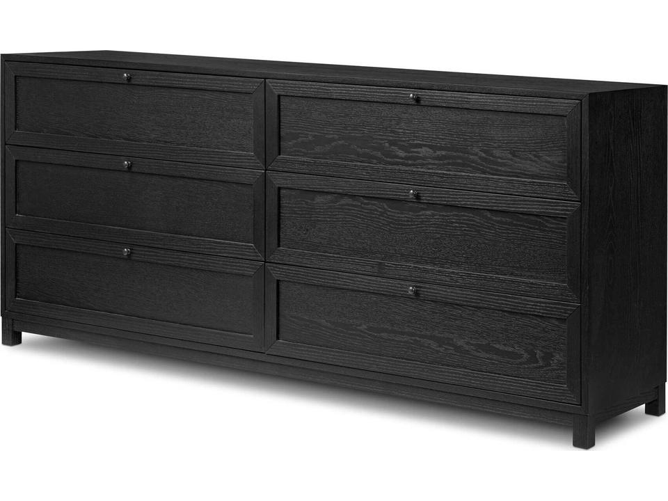 Millie 6-Drawer Dresser in Drifted Matte Black Veneer
