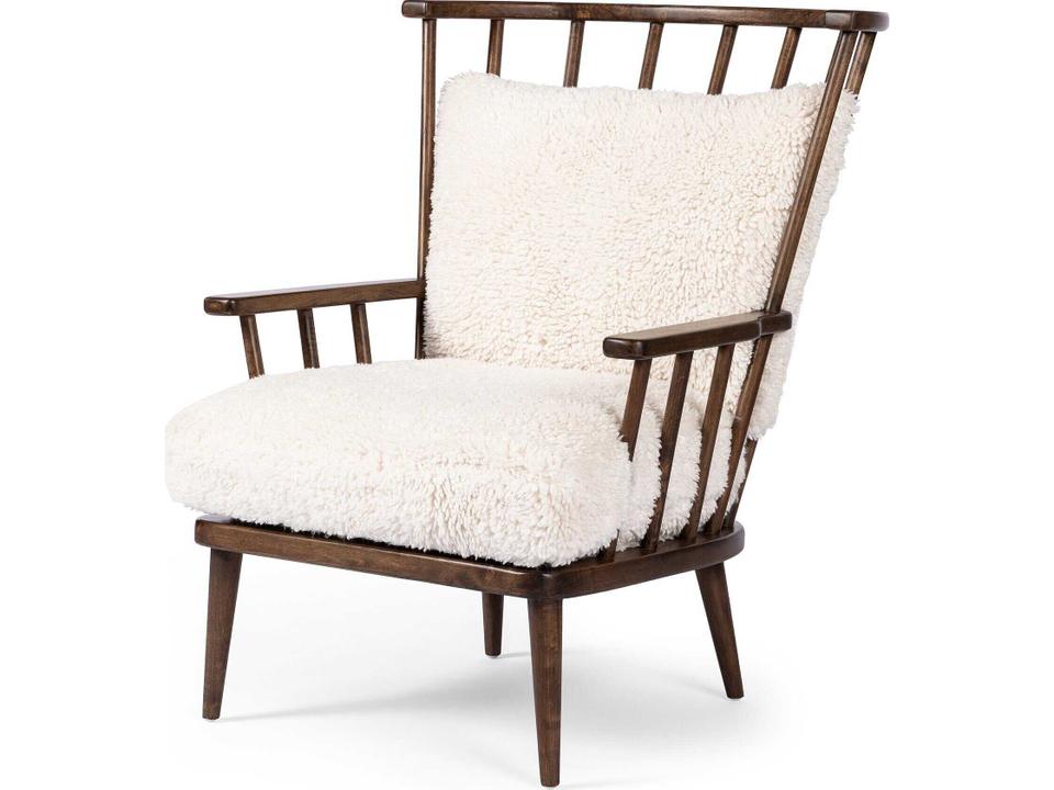 Graham Upholstered Accent Chair in Andes Natural Fabric