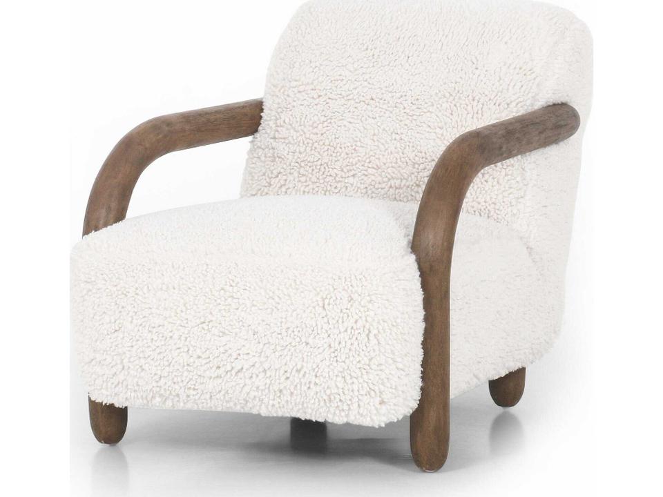 Kensington Aniston Faux Shearling Accent Chair in Andes Natural