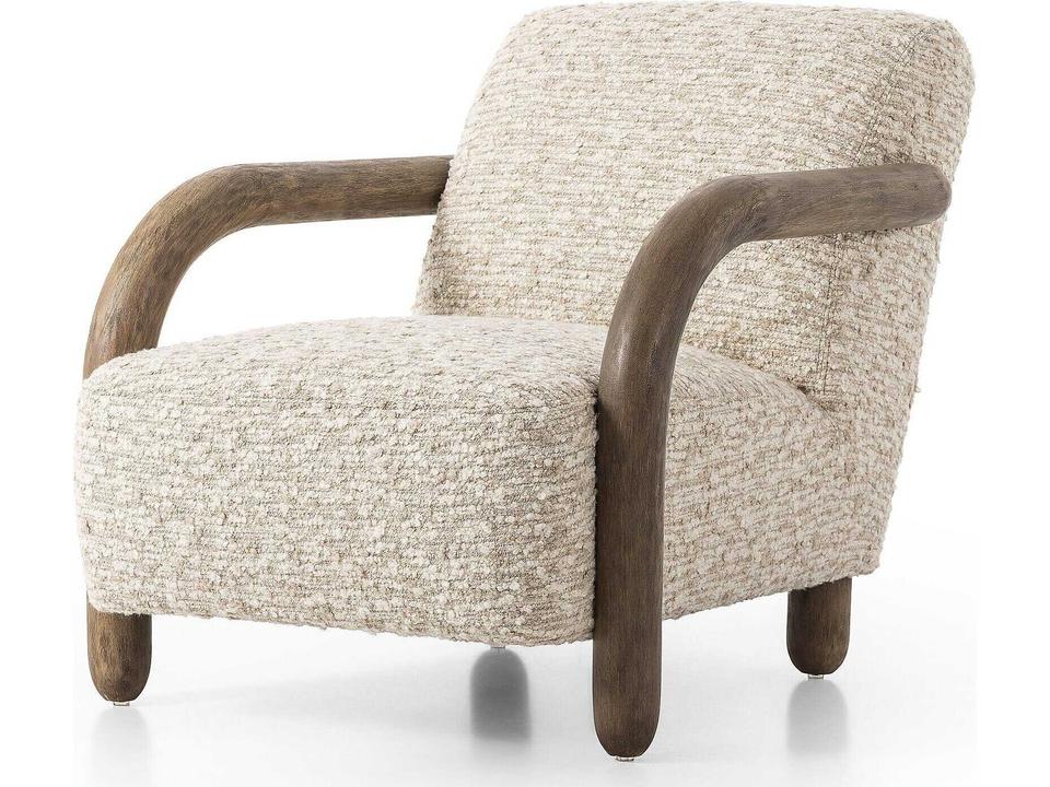 Aniston Faux Mongolian Shearling Accent Chair in Solema Cream
