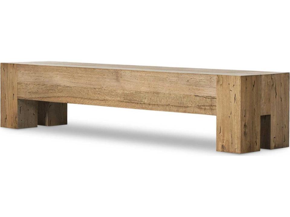 Abaso Large Accent Bench in Rustic Wormwood Oak