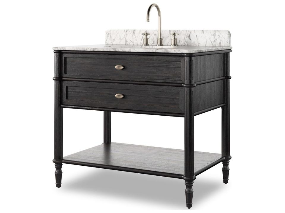 Toulouse Single Vanity Satin Black Veneer