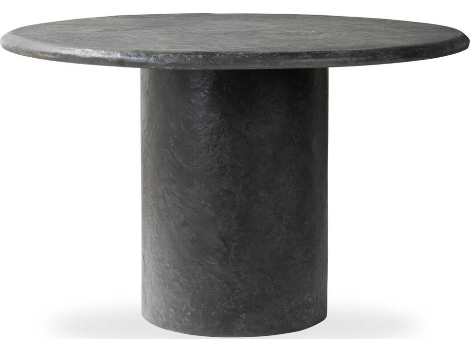 Bonnie Round Dining Table in Textured Black Concrete