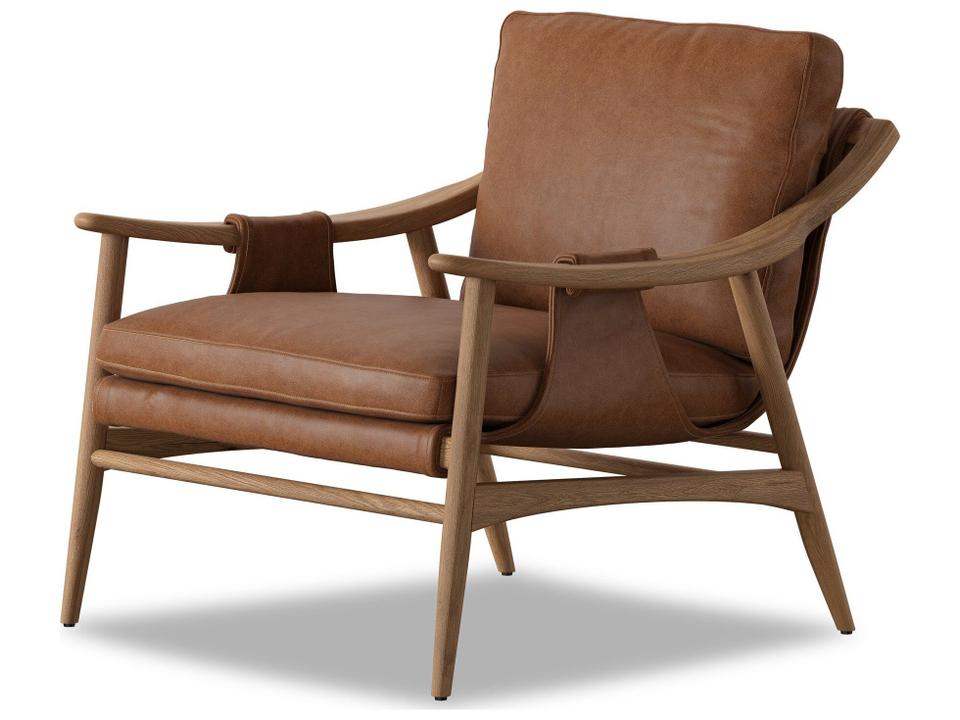 Berman Brown Leather Accent Chair