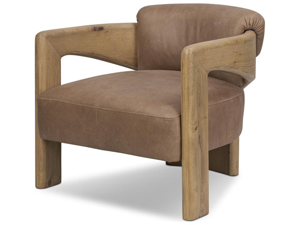 Berman Brown Leather Accent Chair