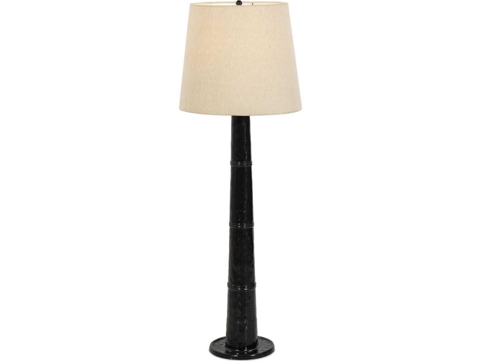 Asher Nerissa Floor Lamp - Glossy Black Cast Aluminum