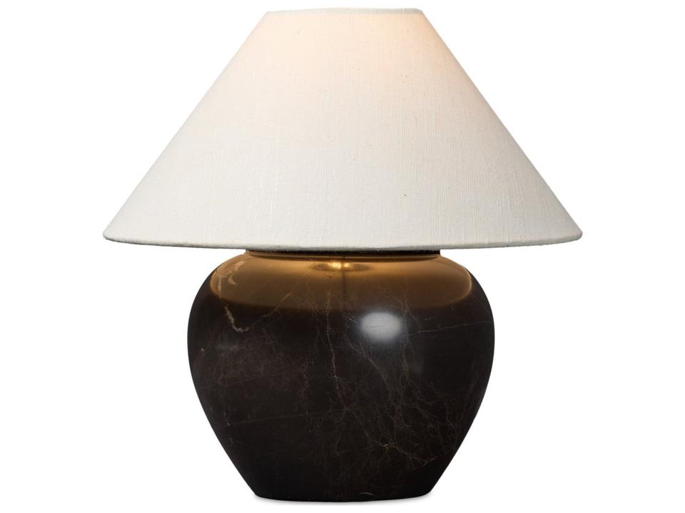Camden Brown Italian Marble Bronze Traditional Table Lamp