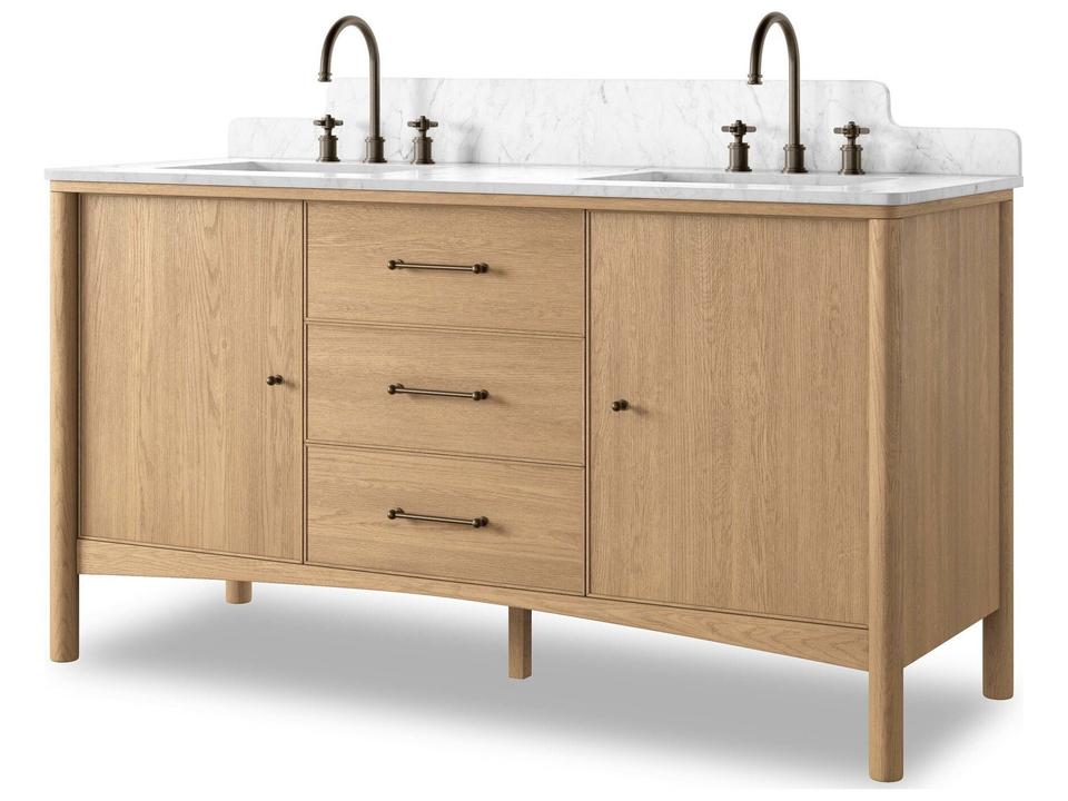 Blaire Satin Light Wash Oak Veneer Vanity