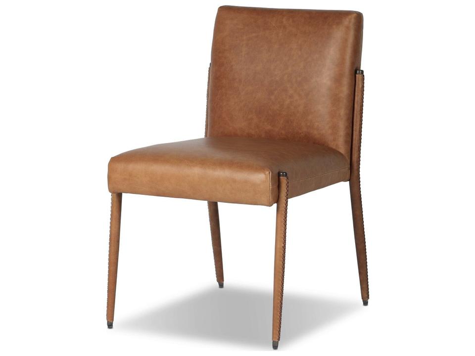 Houghton Brown Leather Armless Dining Chair