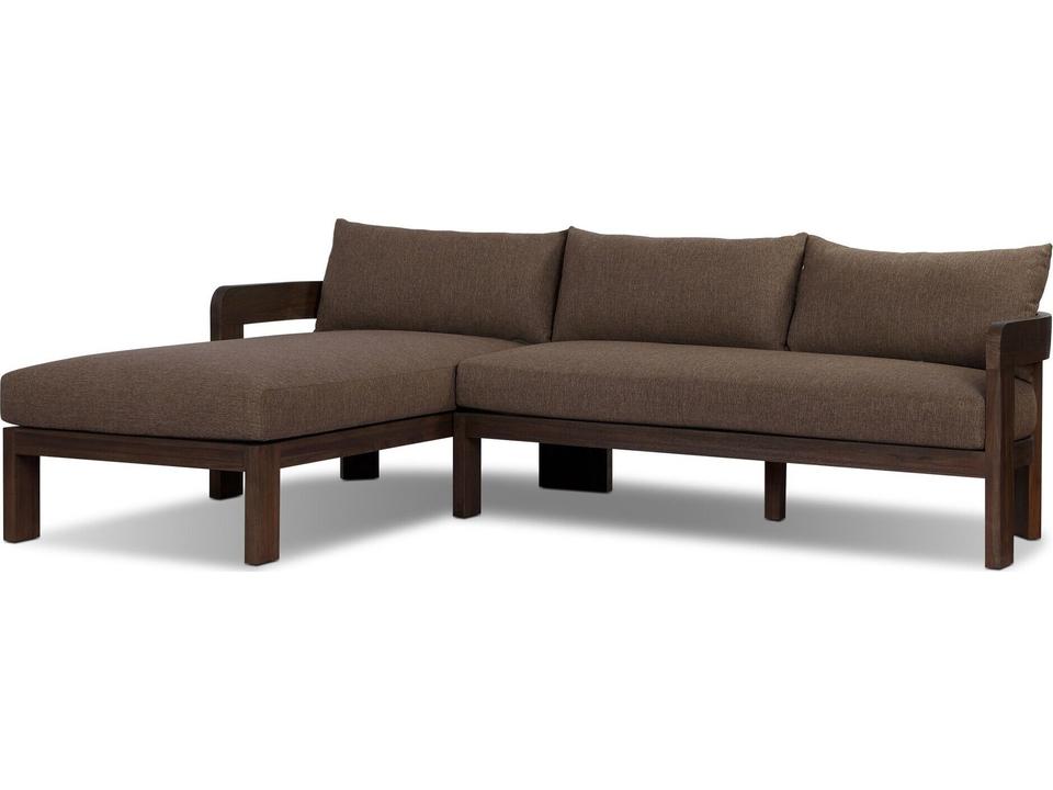 Pembrook Jackson 2-Piece Outdoor Sectional Sofa in Ellor Brown Left Arm Facing
