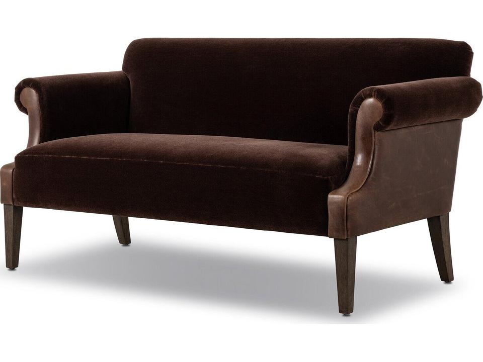 Kensington Monte Chocolate Brown Leather Loveseat