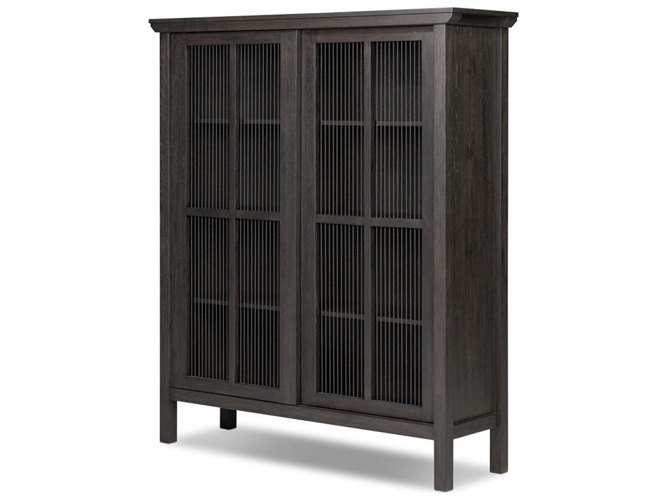Haiden Collection Display Cabinet in Smoked Black Veneer