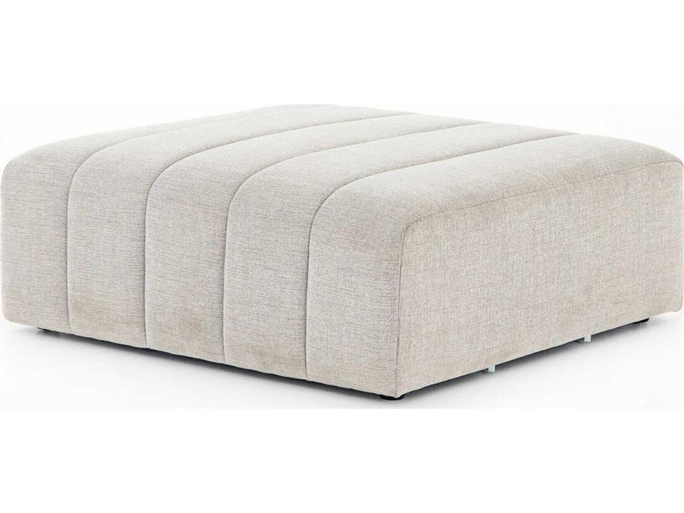 Grayson Langham Channeled Accent Ottoman Napa Sandstone Performance Fabric