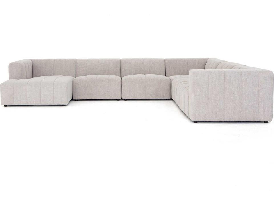 Grayson Langham 6-Piece Modular Performance Fabric Sectional Sofa in Napa Sandstone