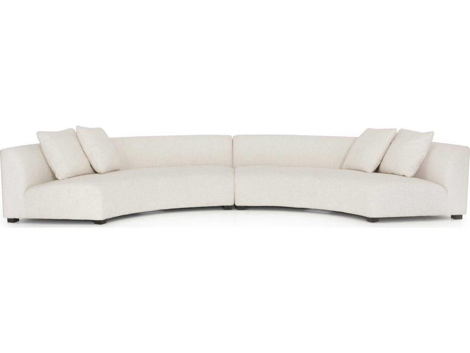 Liam 2-Piece Modular Linen Blend Sectional in Dover Crescent