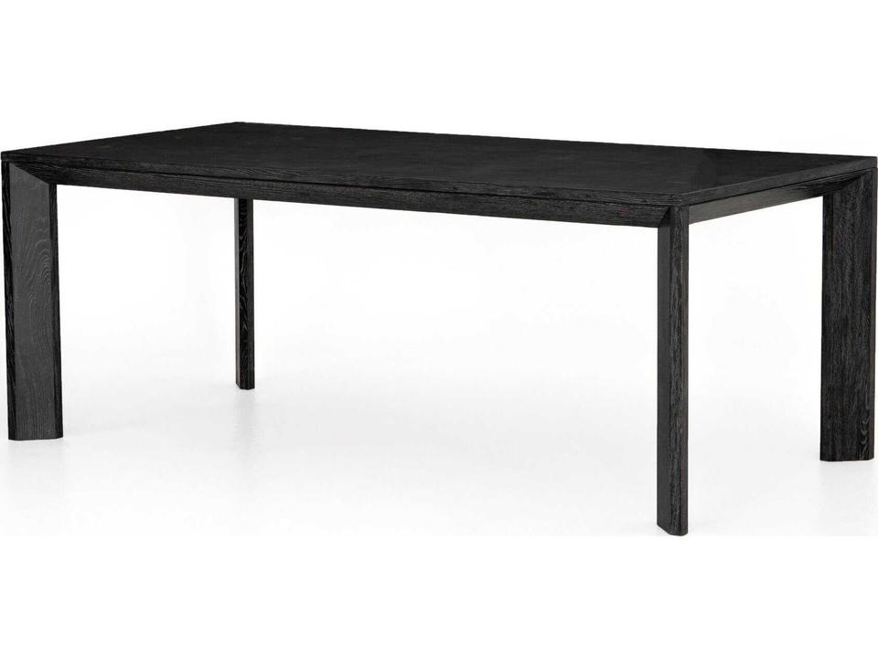 Hughes Conner Rectangular Dining Table with Washed Black Oak and Bluestone