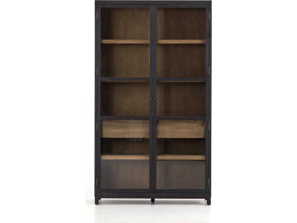 Globetrotter Millie Oak Wood Drifted Black Display Cabinet