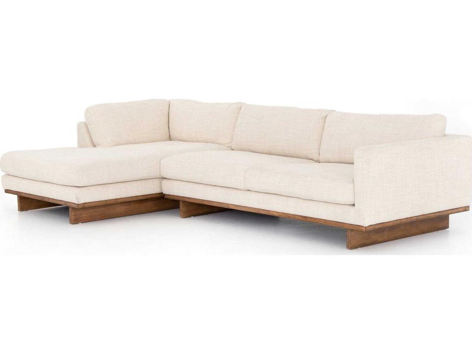 Everly 2-Piece Left Arm Facing Performance Fabric Sectional in Irving Taupe
