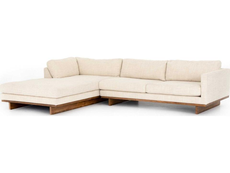 Kensington Everly 2 - Piece Sectional Irving Taupe Antique Cocoa Cream Upholstered Sofa with LAF Chaise