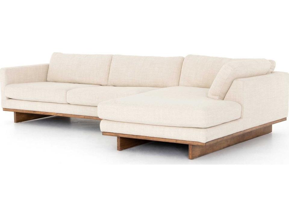 Everly 2-Piece Right Arm Facing Performance Fabric Sectional in Irving Taupe