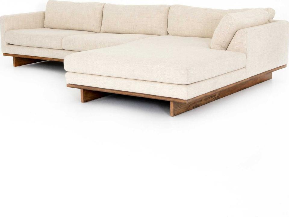Everly 2-Piece Right Arm Facing Sectional Sofa in Irving Taupe Performance Fabric