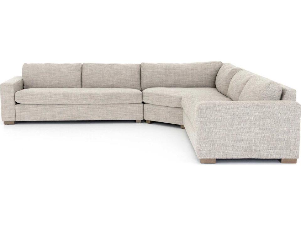 Boone 3-Piece Gray Performance Fabric Sectional Sofa