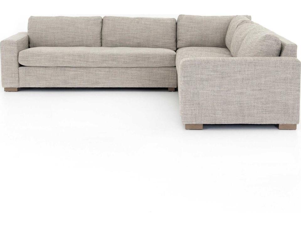 Kensington Boone 3-Piece Modular Upholstered Sectional Sofa in Gray