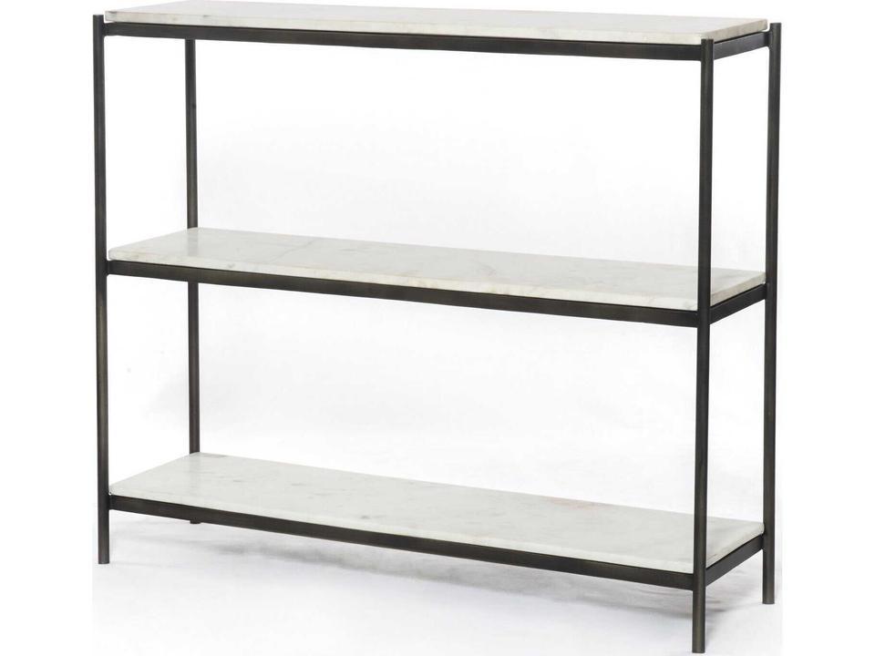 Felix Small Console Table Polished White Marble