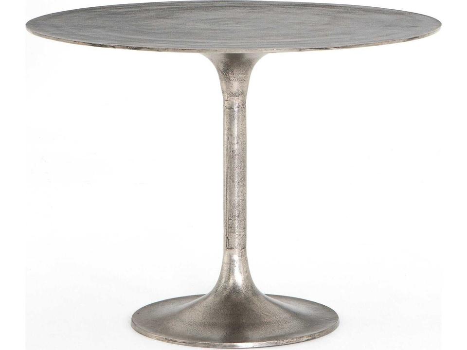 Marlow Simone Round Metal Raw Antique Nickel Dining Table