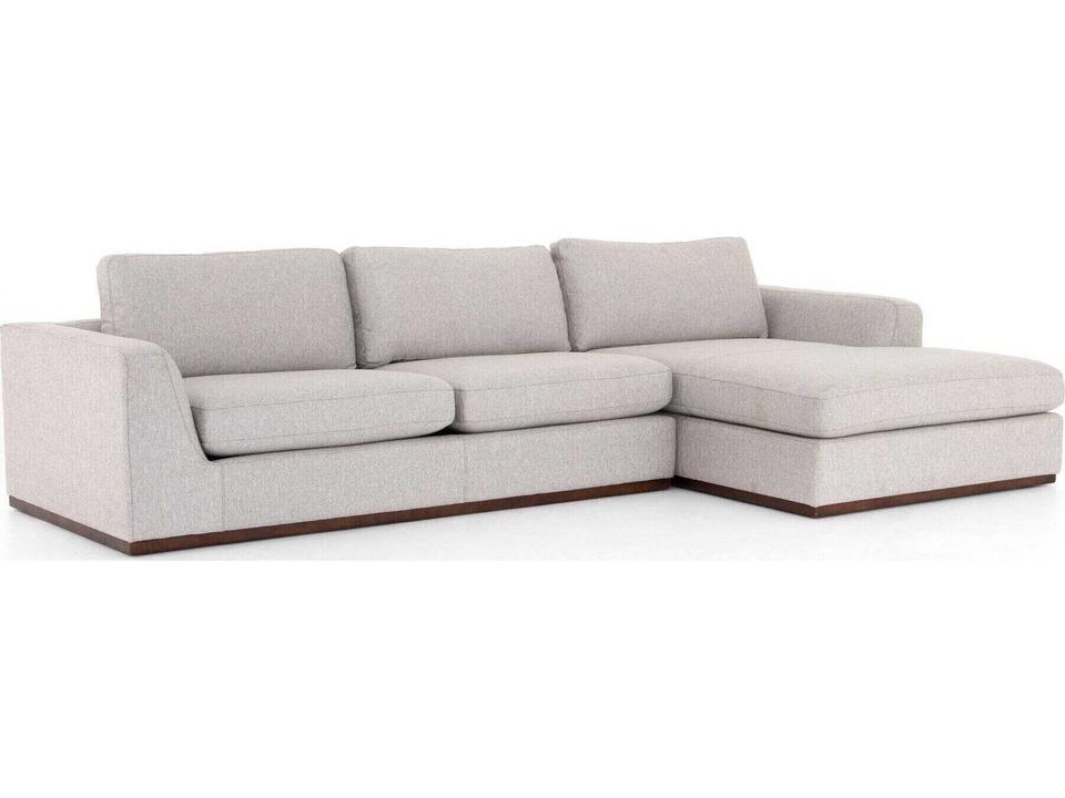 Colt 2-Piece Upholstered Sectional Sofa in Aldred Silver