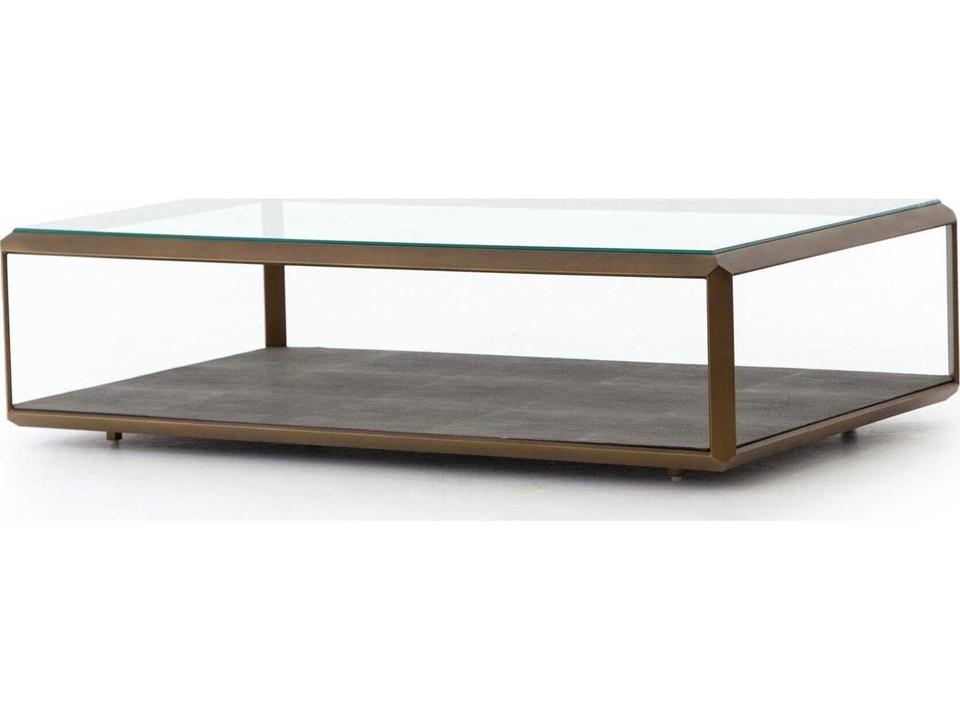 Bentley Shagreen Brass Shadow Box Coffee Table