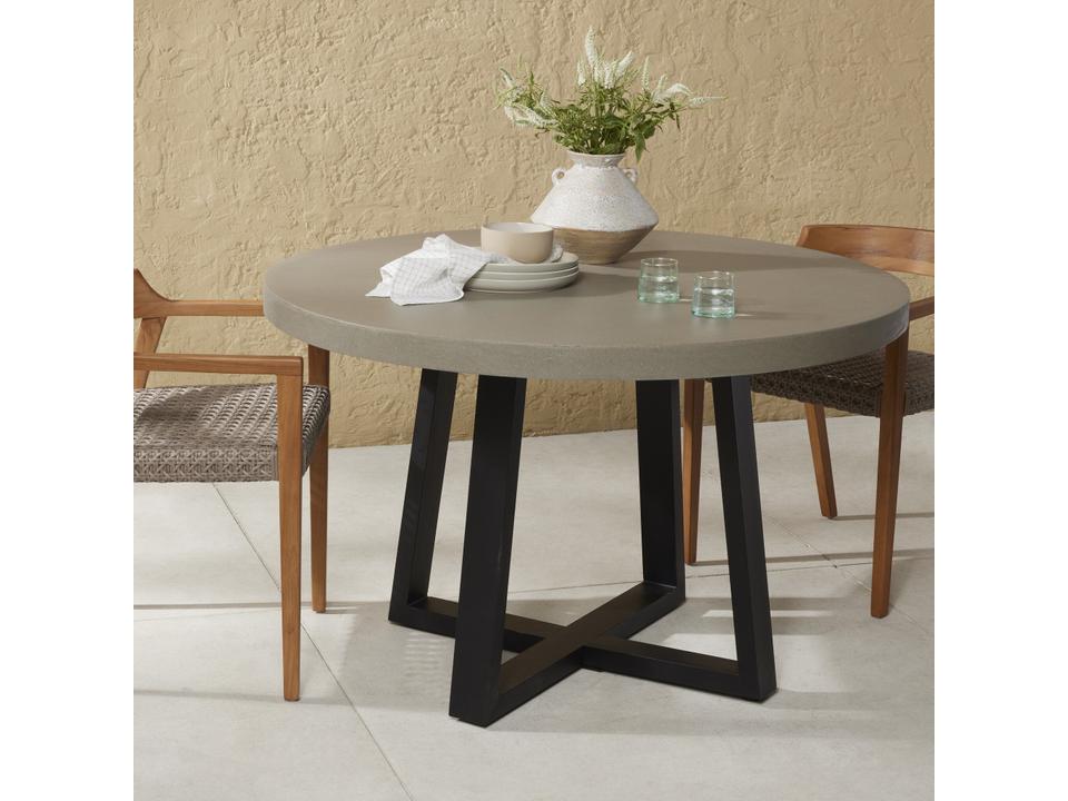 Constantine Cyrus 47-Inch Round Outdoor Dining Table in Light Grey