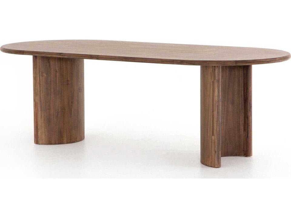 Paden 94-Inch Oval Dining Table Seasoned Brown Acacia