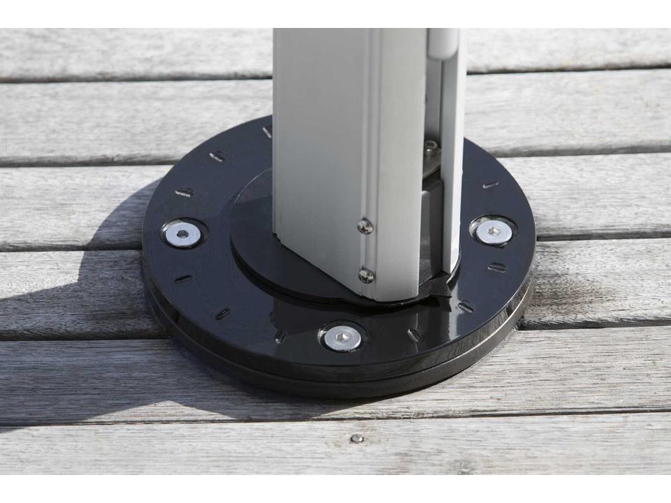 cantilever patio umbrella deck mount Domi 10'x10' Umbrella, Aluminum Windproof Outdoor with 360Rotation, Square Offset Sun Shade Umbrella for Outside Backyard Garden Pool, Gray : Patio, Lawn & Garden Secure your Midtown cantilever umbrella with The Wood Deck Base Plate Mount a Deck Umbrella to