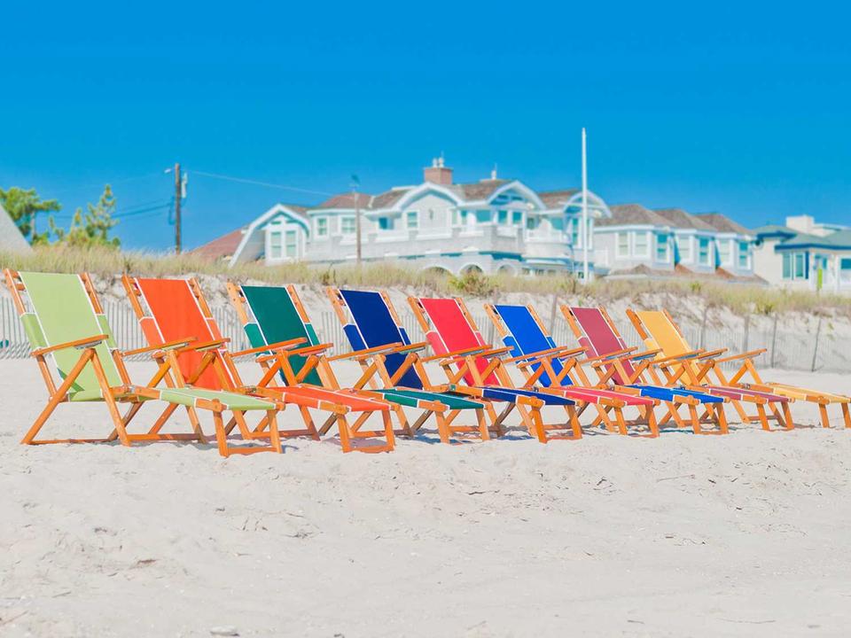 Oak Wood Beach Chairs Sling Outdoor Lounge Set