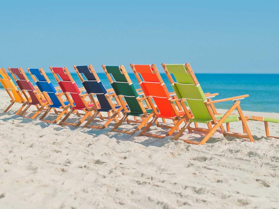 Oak Wood Beach Chairs Sling Patio Lounge Set