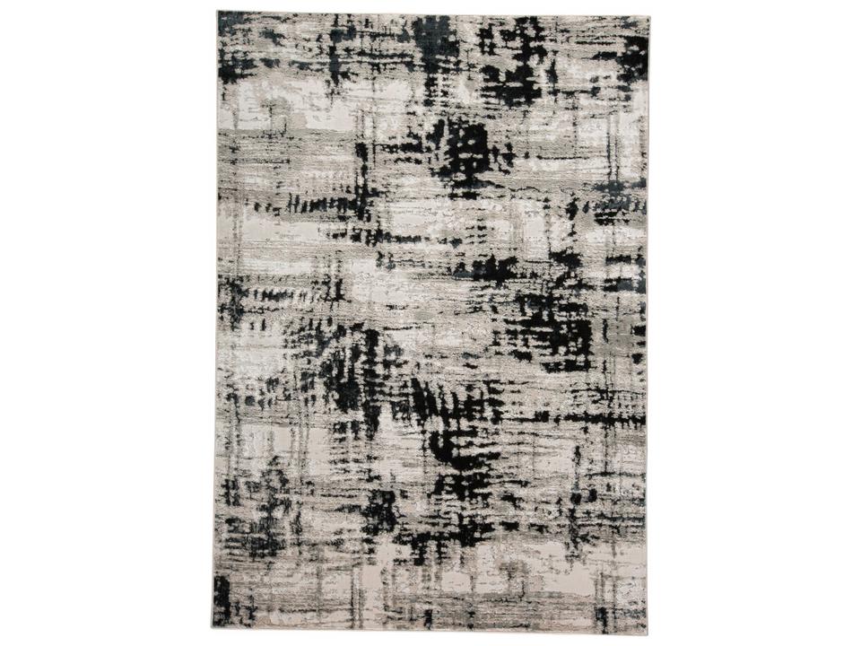 Micah Geometric Abstract Area Rug in Black