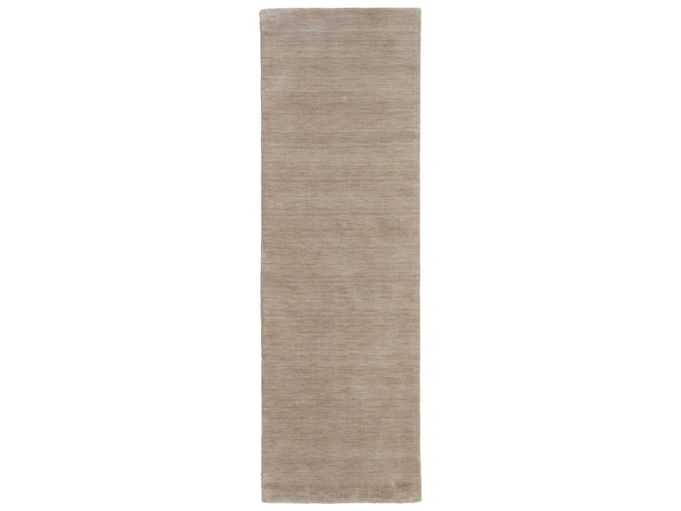 Luna Hand Woven Wool Runner Area Rug in Tan